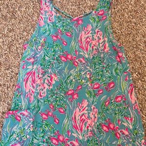Lilly Pulitzer Swing Cross Back Dress W/ Ruffle Bottom